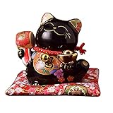 4 "Maneki Neko Japanische Porzellan Glückliche Katze Spardose Sparschwein Glückliche Segen Schwarze Katze