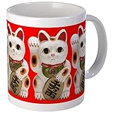CafePress Einzigartige Tasse Glückskatze Maneki Neko Tasse Tasse – S Weiß, keramik, Weiß, Größe S